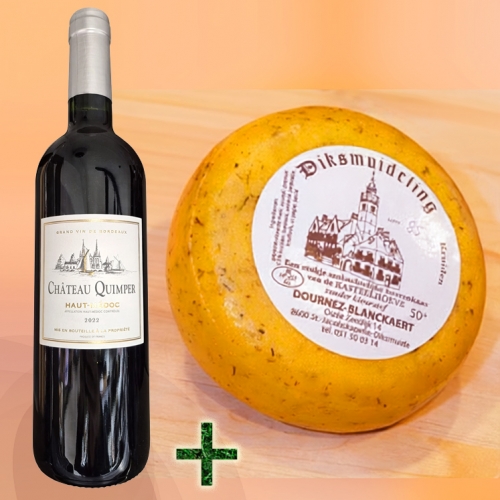 Diksmuideling kruiden 1 kg +fles rode Bordeaux wijn 'Haut-Medoc Ch&acirc;teau Quimper'